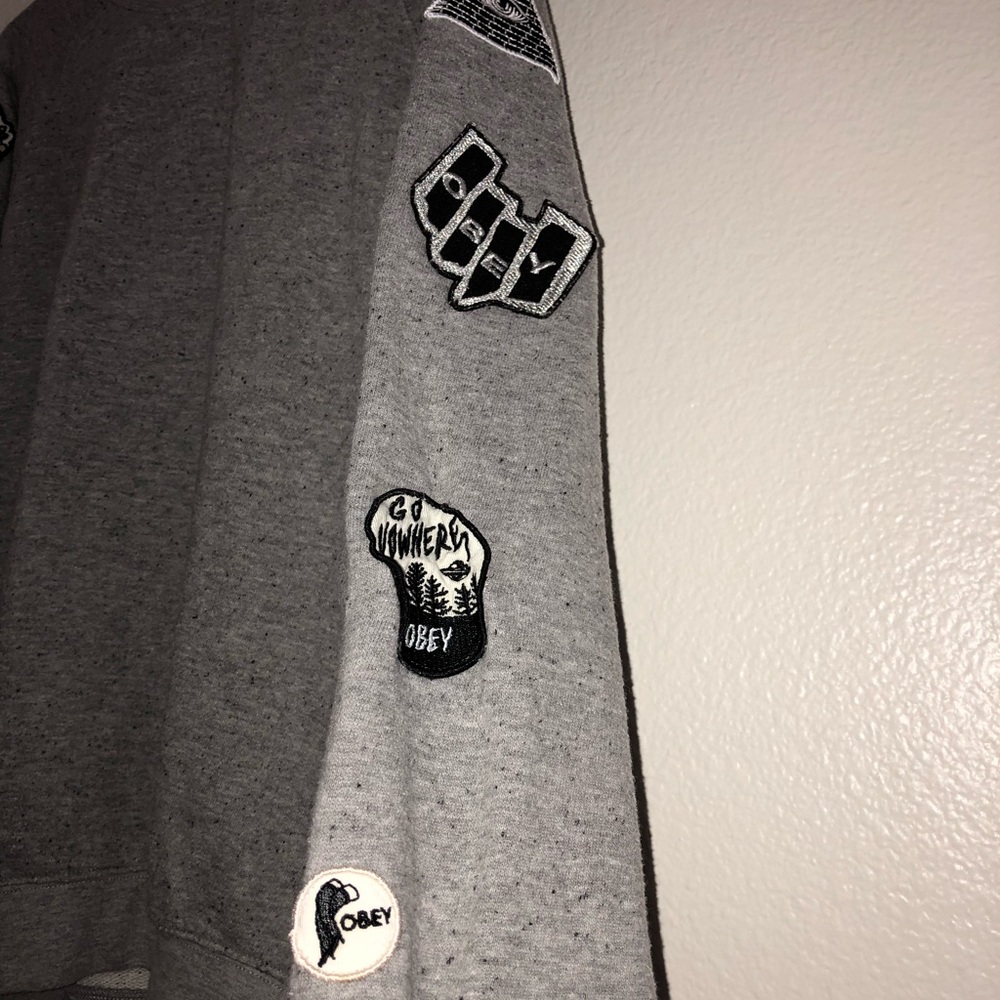 Patchwork crew neck sweater